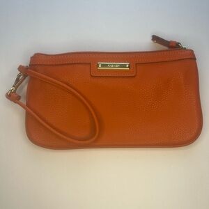 Nine West Orange Leather Wristlet